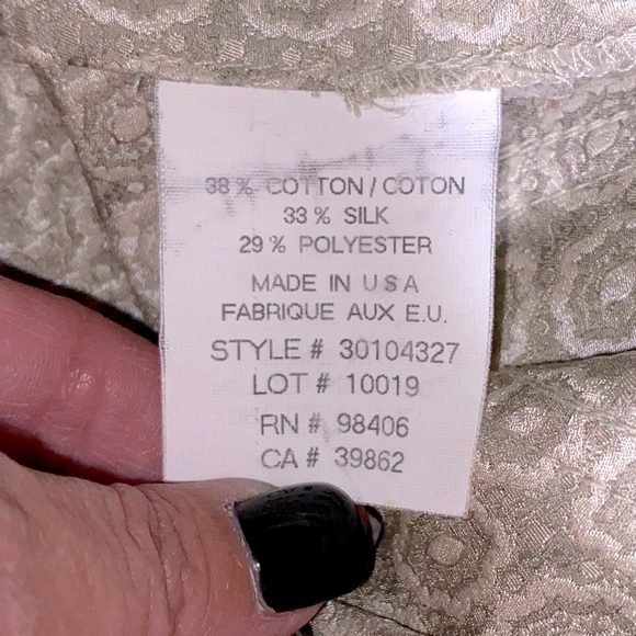 THEORY Cream Jacquard Silk A-Line Skirt Size 2 - Picture 5 of 11